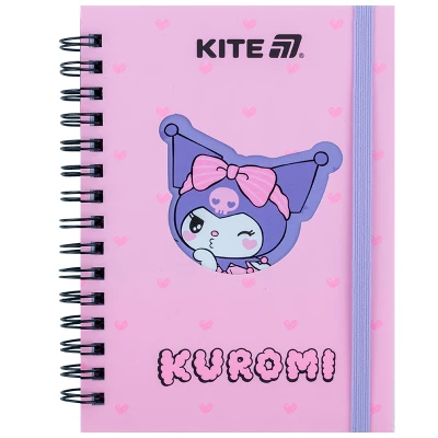 Блокнот вирубка, спіраль, на резинку, А6, 80арк., кліт, Kuromi HK25-229-2 Kite