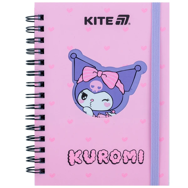 Блокнот вирубка, спіраль, на резинку, А6, 80арк., кліт, Kuromi HK25-229-2 Kite