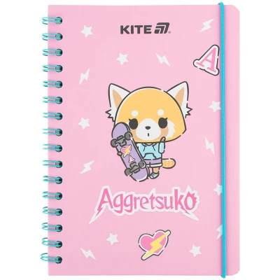 Блокнот на спіралі А5, 80 арк., кліт., Aggretsuko AR25-190 Kite