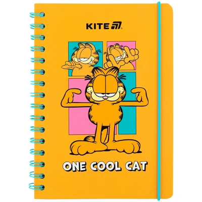Блокнот на спіралі А5, 80 арк., кліт., Garfield GF25-190 Kite