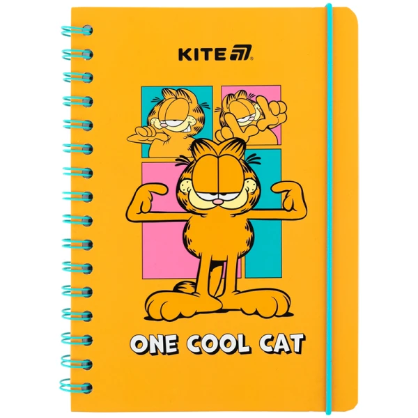 Блокнот на спіралі А5, 80 арк., кліт., Garfield GF25-190 Kite