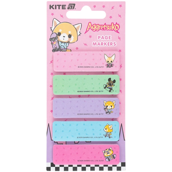 Закладка паперова з малюнком, 5х15х50мм,100 шт, прям., Aggretsuko AR25-480 Kite