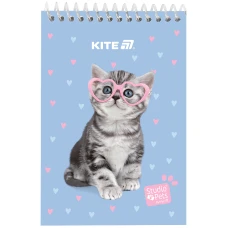 Блокнот пласт обкл., спіраль, А6, 48арк., нелінований Studio Pets SP25-196 Kite