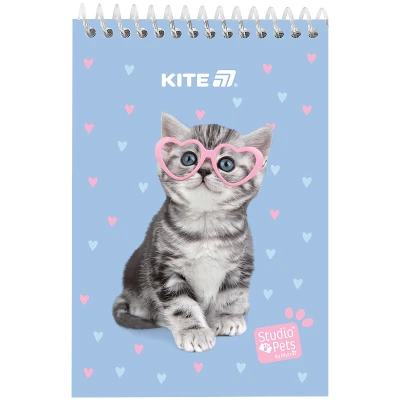 Блокнот пласт обкл., спіраль, А6, 48арк., нелінований Studio Pets SP25-196 Kite