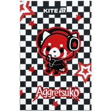 Книга записна А6, 80арк. кліт. тверда обкл. Aggretsuko AR25-199 Kite