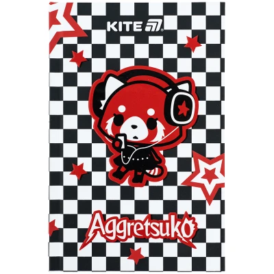 Книга записна А6, 80арк. кліт. тверда обкл. Aggretsuko AR25-199 Kite