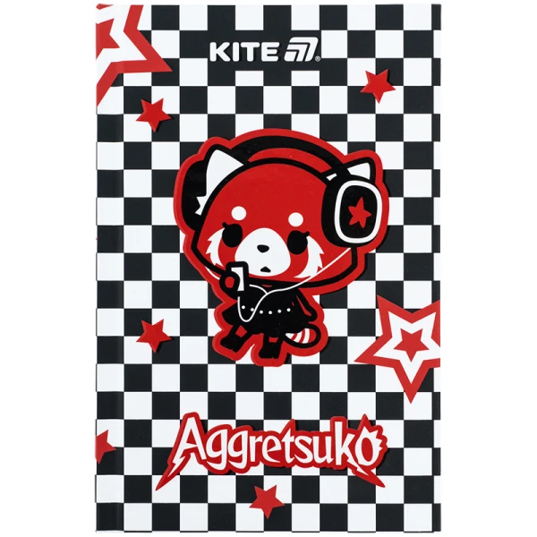 Книга записна А6, 80арк. кліт. тверда обкл. Aggretsuko AR25-199 Kite