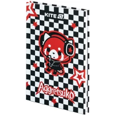 Книга записна А6, 80арк. кліт. тверда обкл. Aggretsuko AR25-199 Kite