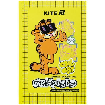 Книга записна А6, 80арк. кліт. тверда обкл. Garfield GF25-199 Kite