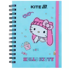 Блокнот вирубка, спіраль, на резинку, А6, 80арк., кліт, Hello Kitty HK25-229-1 Kite