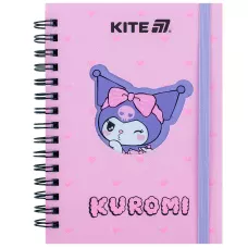 Блокнот вирубка, спіраль, на резинку, А6, 80арк., кліт, Kuromi HK25-229-2 Kite