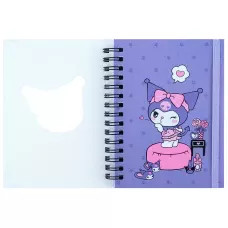 Блокнот вирубка, спіраль, на резинку, А6, 80арк., кліт, Kuromi HK25-229-2 Kite