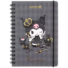 Блокнот на спіралі А5, 80 арк., кліт., Kuromi HK25-190 Kite