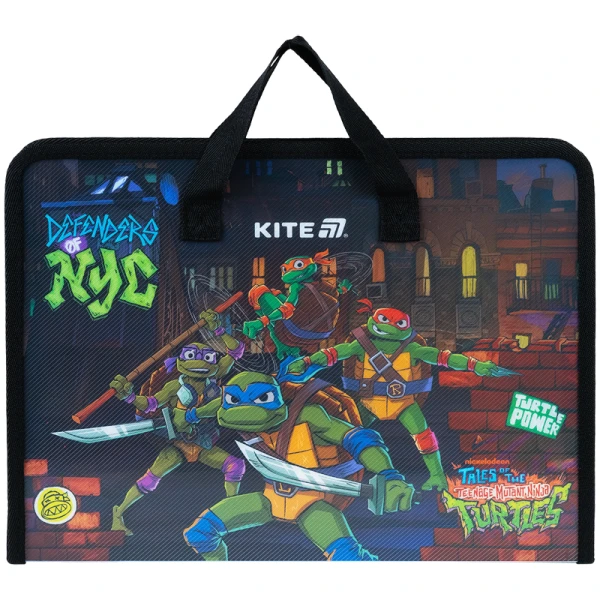 Папка-портфель на блискавці, 1 відділ., A4, Ninja Turtles NT25-202 Kite