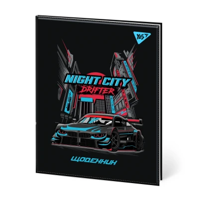 Щоденник шкільний YES PU твердий Night city drifter, A5, 40 аркушів, 911609