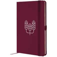 Книга записна Partner, 125*195, 96арк, кліт, винна, Колоски, 8201-46-8-A