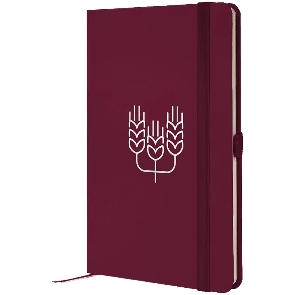 Книга записна Partner, 125*195, 96арк, кліт, винна, Колоски, 8201-46-8-A