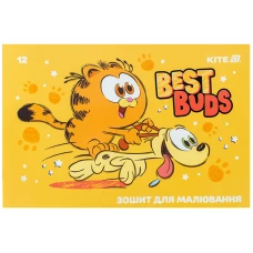 Зошит для малювання, 12 арк., скоба, гібр. лак + УФ лак, Garfield GF25-241 Kite
