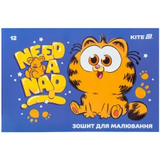 Зошит для малювання, 12 арк., скоба, гібр. лак + УФ лак, Garfield GF25-241 Kite