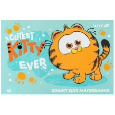 Зошит для малювання, 12 арк., скоба, гібр. лак + УФ лак, Garfield GF25-241 Kite