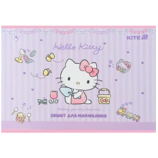 Зошит для малювання, 12 арк., скоба, софт тач + УФ лак, Hello Kitty HK25-241-1 Kite