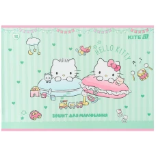 Зошит для малювання, 12 арк., скоба, софт тач + УФ лак, Hello Kitty HK25-241-1 Kite