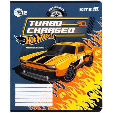 Зошит 12 арк., лінія, гібр. лак + УФ лак, Hot Wheels HW25-234 Kite