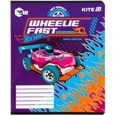 Зошит 12 арк., лінія, гібр. лак + УФ лак, Hot Wheels HW25-234 Kite