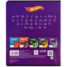 Зошит 12 арк., лінія, гібр. лак + УФ лак, Hot Wheels HW25-234 Kite