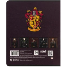 Зошит 24 арк., клітинка, гібр. лак + УФ лак, Harry Potter HP25-238 Kite