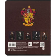 Зошит 24 арк., клітинка, гібр. лак + УФ лак, Harry Potter HP25-238 Kite