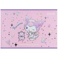Зошит для малювання, 12 арк., скоба, фольга + УФ лак, Kuromi HK25-241-2 Kite