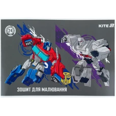 Зошит для малювання, 24 арк., скоба, гібр. лак + УФ лак, Transformers TF25-242 Kite