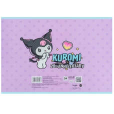 Зошит для малювання, 24 арк., скоба, софт тач + УФ лак, Kuromi HK25-242-2 Kite