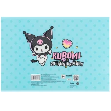 Зошит для малювання, 24 арк., скоба, софт тач + УФ лак, Kuromi HK25-242-2 Kite