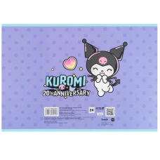 Зошит для малювання, 24 арк., скоба, софт тач + УФ лак, Kuromi HK25-242-2 Kite