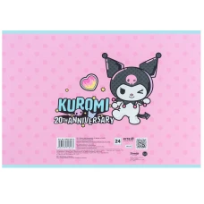Зошит для малювання, 24 арк., скоба, софт тач + УФ лак, Kuromi HK25-242-2 Kite