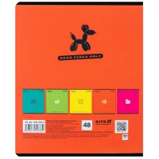 Зошит 48 арк., клітинка, УФ лак об'ємний + софт тач, One color K25-259-2 Kite