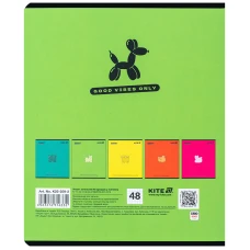 Зошит 48 арк., клітинка, УФ лак об'ємний + софт тач, One color K25-259-2 Kite