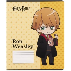 Зошит 12 арк., клітинка, софт тач + УФ лак, Harry Potter HP25-232-1 Kite