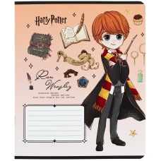 Зошит 12 арк., клітинка, софт тач + УФ лак, Harry Potter HP25-232-2 Kite