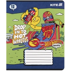 Зошит 12 арк., клітинка, софт тач + УФ лак, Hot Wheels HW25-232-2 Kite