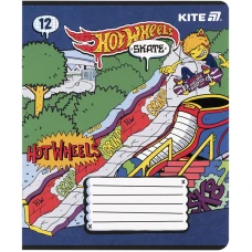 Зошит 12 арк., клітинка, софт тач + УФ лак, Hot Wheels HW25-232-2 Kite