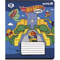 Зошит 12 арк., клітинка, софт тач + УФ лак, Hot Wheels HW25-232-2 Kite