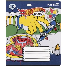 Зошит 12 арк., клітинка, софт тач + УФ лак, Hot Wheels HW25-232-2 Kite