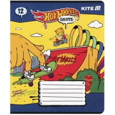 Зошит 12 арк., клітинка, софт тач + УФ лак, Hot Wheels HW25-232-2 Kite