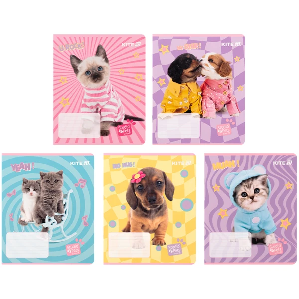 Зошит 12 арк., клітинка, софт тач + УФ лак, Studio Pets SP25-232 Kite