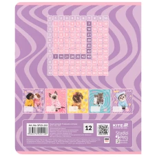 Зошит 12 арк., клітинка, софт тач + УФ лак, Studio Pets SP25-232 Kite