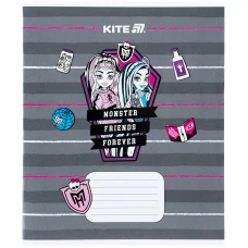 Зошит 12 арк., коса, гібр. лак + УФ лак,Monster High Ninja Turtles MH25-235 Kite