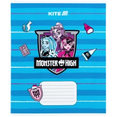 Зошит 12 арк., коса, гібр. лак + УФ лак,Monster High Ninja Turtles MH25-235 Kite